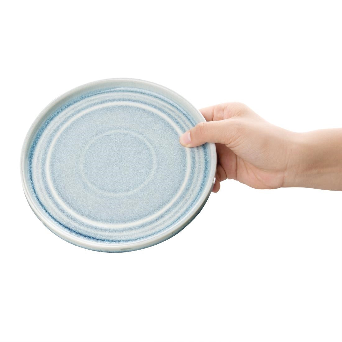Olympia Cavolo Flat Round Plates Ice Blue 180mm (6 Pack) - FB567