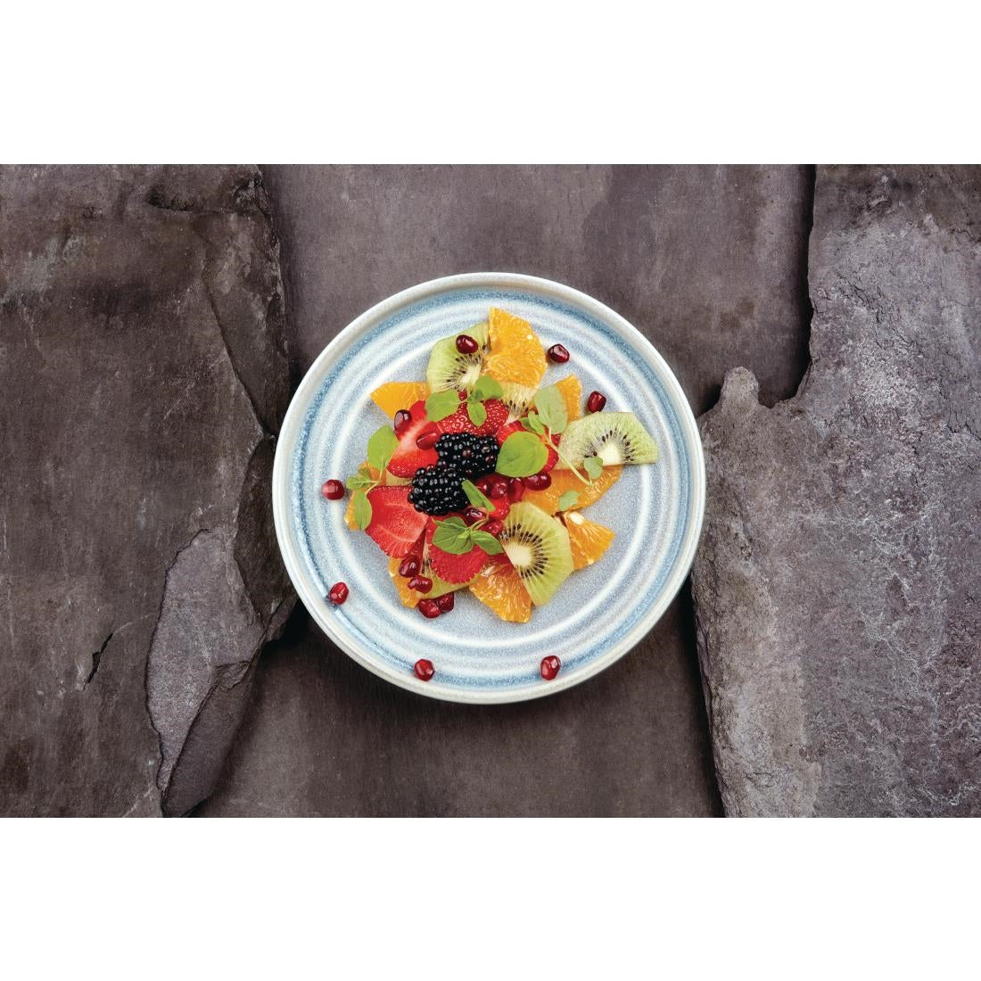 Olympia Cavolo Flat Round Plates Ice Blue 180mm (6 Pack) - FB567