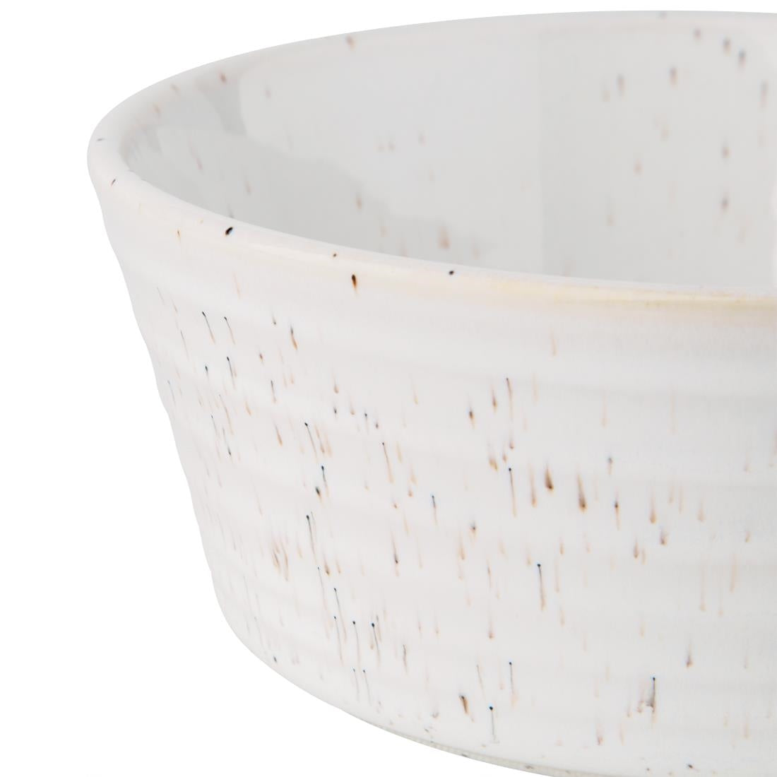 Olympia Cavolo Flat Round Bowls White Speckle 143mm (6 Pack) - FD900