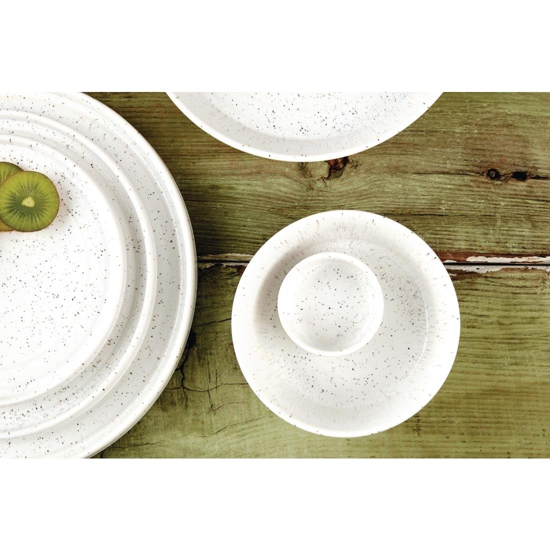 Olympia Cavolo White Speckle Flat Round Plate 180(Ø Pack)mm (6 Pack) - FD902