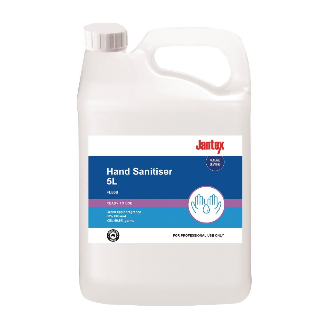 Jantex Hand Sanitiser 80% Ethanol Green Apple - 5L - FL868