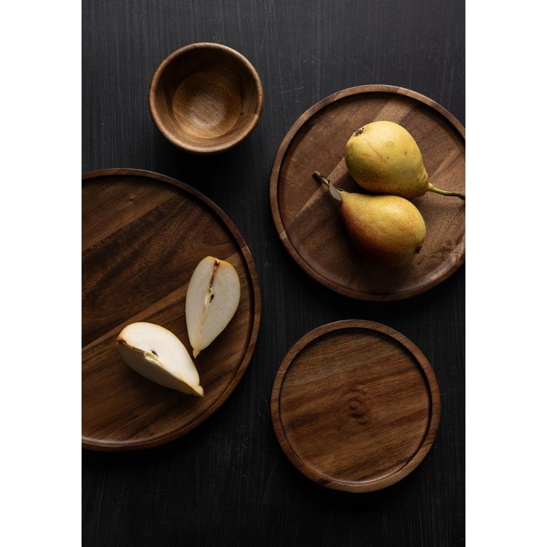 Olympia Acacia Round Plates 250(D)mm - FT612