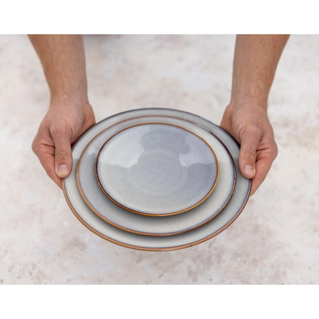 Olympia Drift Grey Plain Coupe Plates 230mm (6 Pack) - FU188