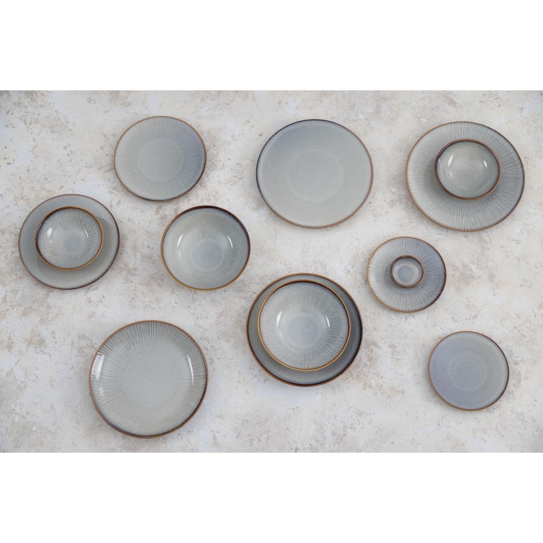 Olympia Drift Grey Embossed Coupe Bowls 205mm (4 Pack) - FU198