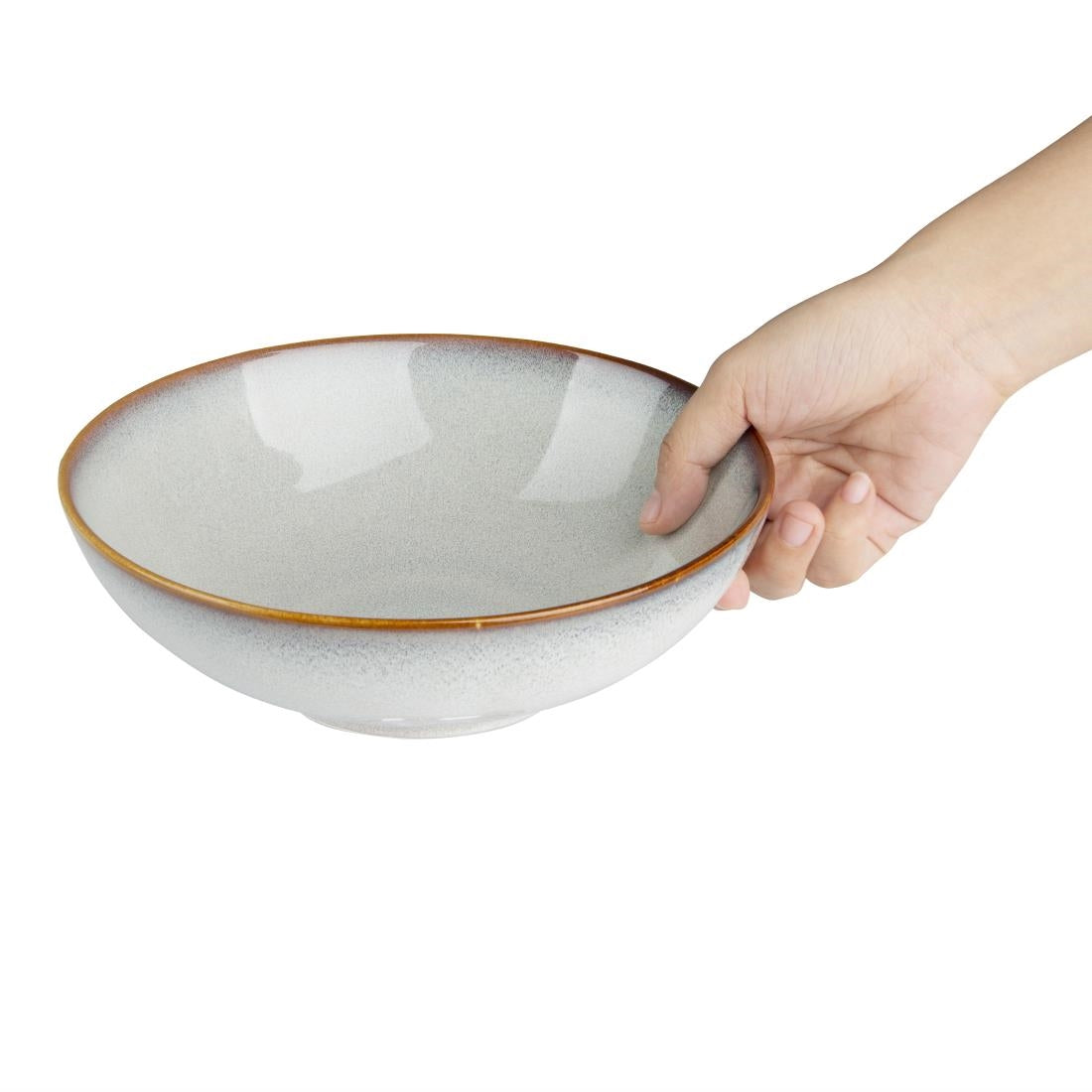 Olympia Drift Grey Plain Coupe Bowls 205mm (4 Pack) - FU191