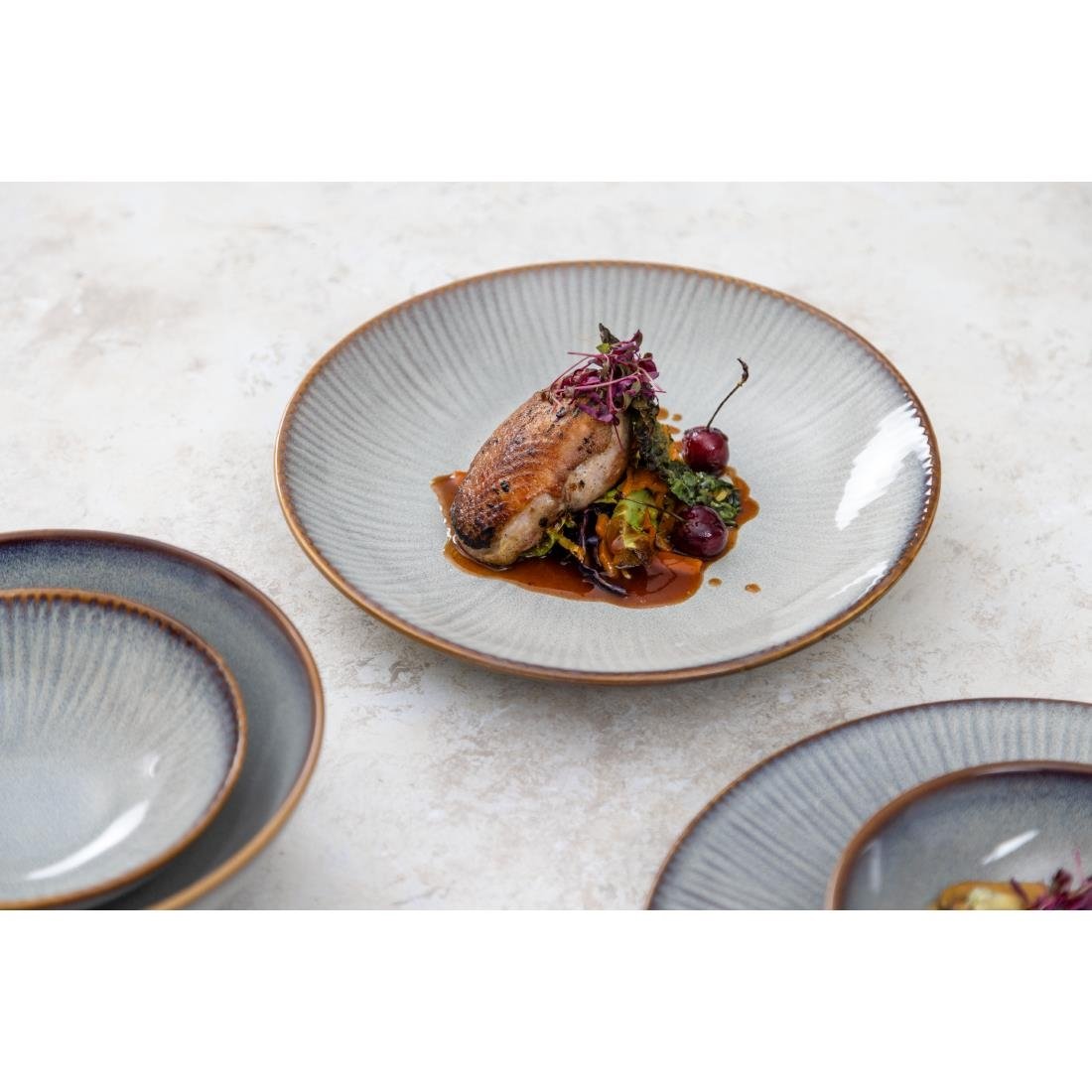 Olympia Drift Grey Plain Coupe Bowls 205mm (4 Pack) - FU191