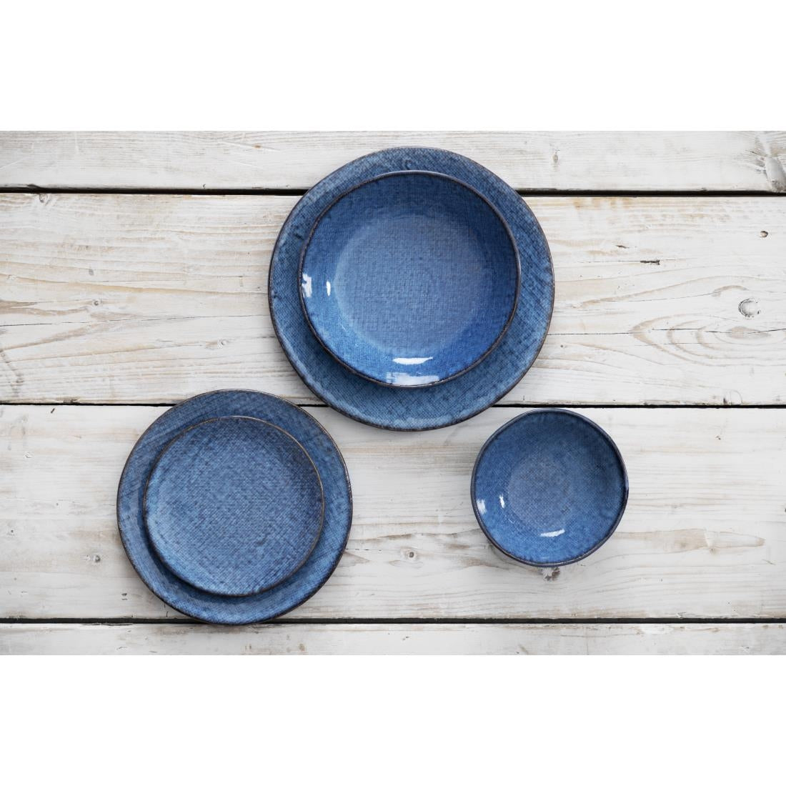 Olympia Denim Blue Coupe Plates 230mm (6 Pack) - FU221