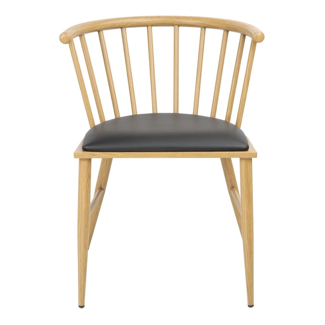 Bolero Harrowdene Padded Metal Side Chairs Wood Effect (2 Pack) - FU528