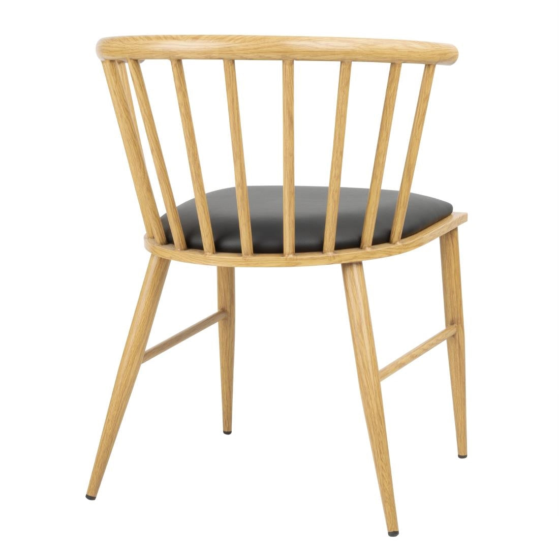 Bolero Harrowdene Padded Metal Side Chairs Wood Effect (2 Pack) - FU528