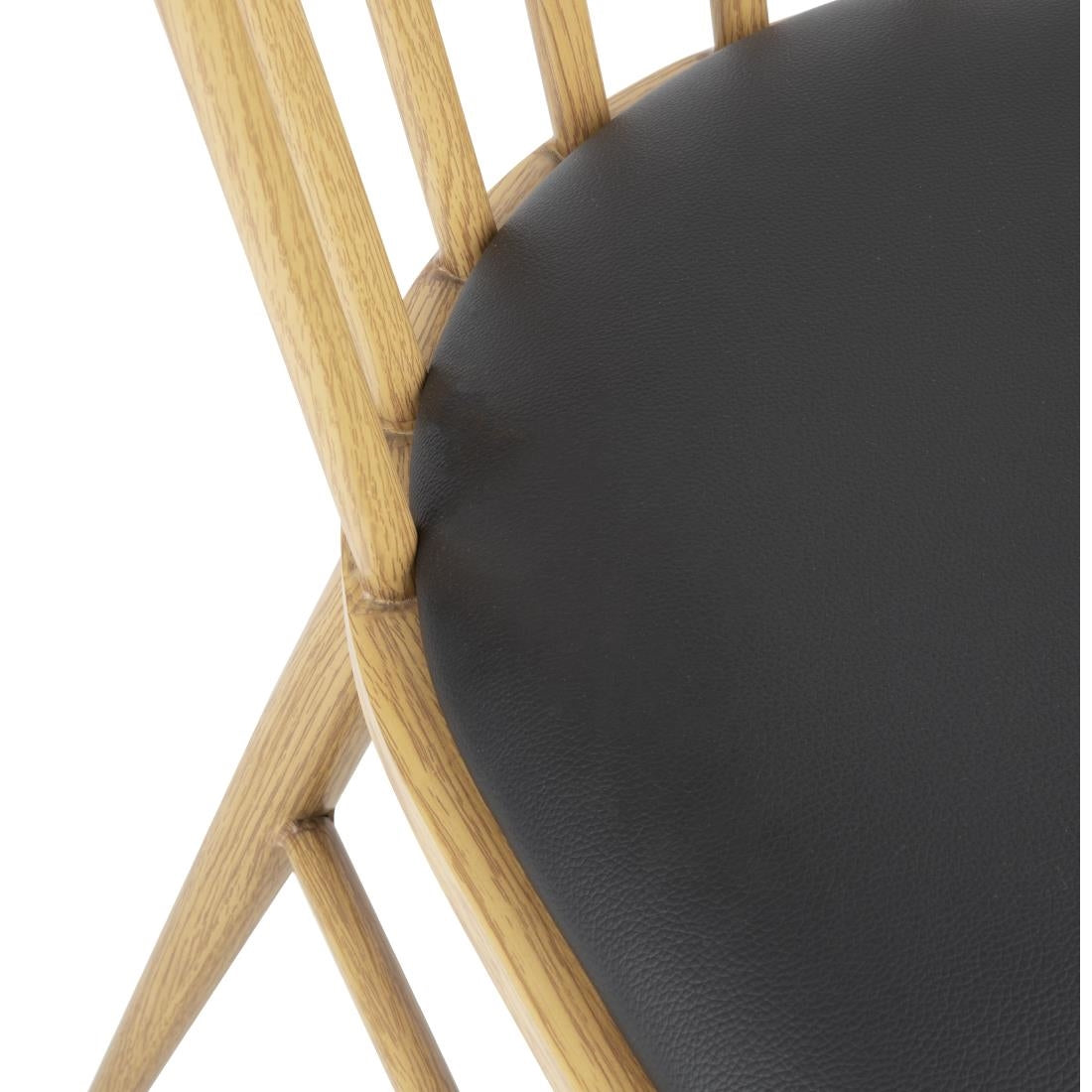 Bolero Harrowdene Padded Metal Side Chairs Wood Effect (2 Pack) - FU528