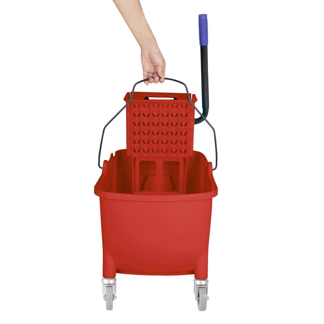 Jantex 30ltr Mop Bucket with Foot Pedal release - Red - FW868