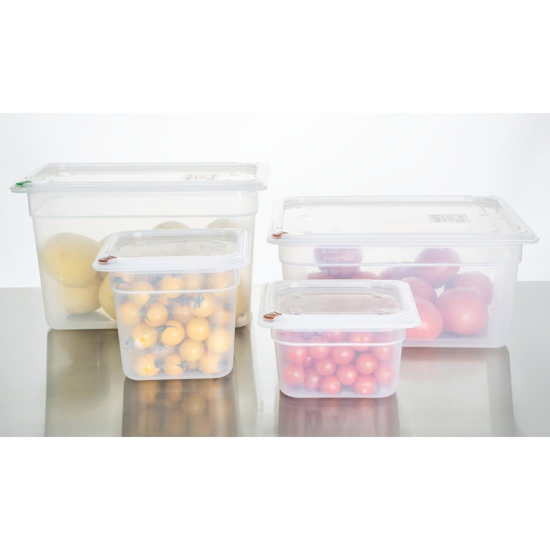 Hygiplas Click PP 1/1 GN Container with Lid & 7 Colour Clips 200mm 25.6Ltr (2 Pack) - FZ088
