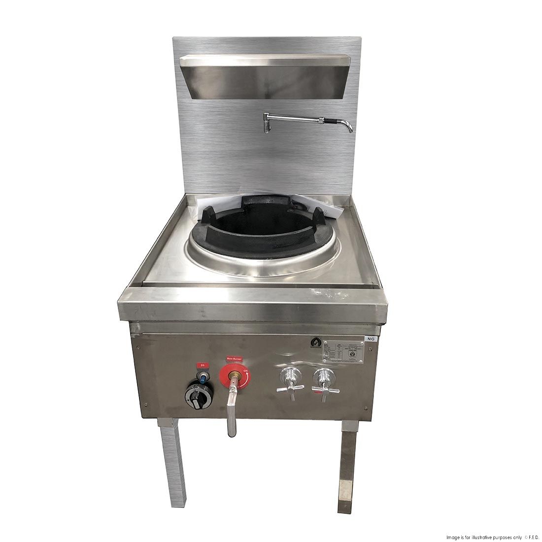 GasMAX Gasmax Stainless Steel Waterless Nature Gas Single Wok Chimney Burner WW-1NC