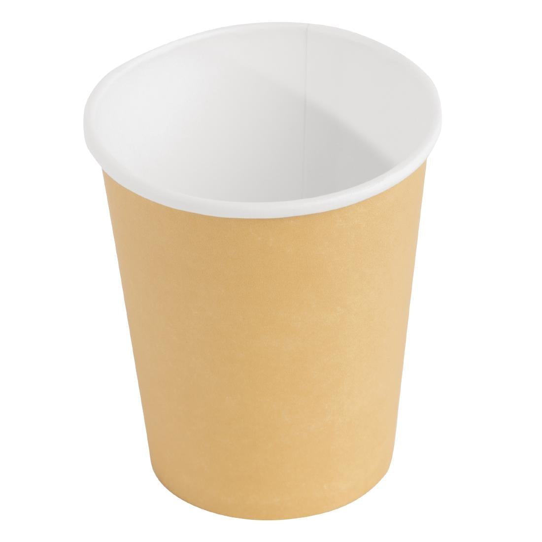 Fiesta Recyclable Takeaway Coffee Cups Single Wall Brown 225ml (Pack of 1000) - GF030