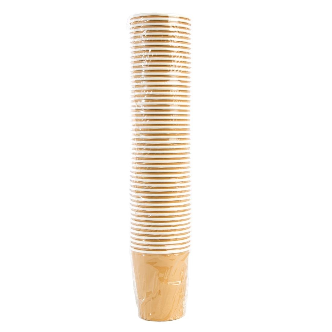 Fiesta Recyclable Takeaway Coffee Cups Single Wall Brown 225ml (Pack of 1000) - GF030