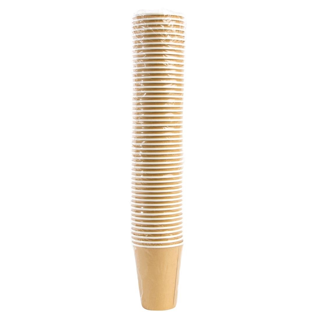 Fiesta Recyclable Takeaway Coffee Cups Single Wall Brown 340ml (Pack of 1000) - GF032