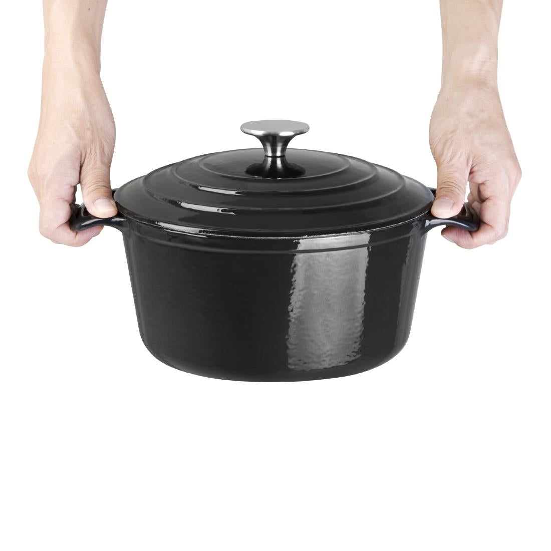 Vogue Black Round Casserole Dish 4Ltr - GH301