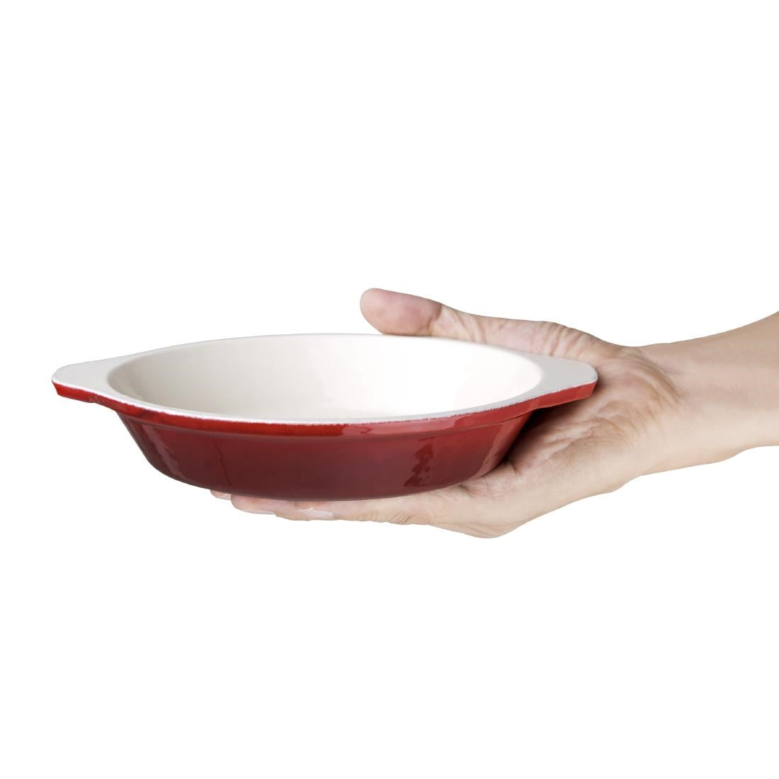 Vogue Red Round Cast Iron Gratin Dish 400ml - GH315