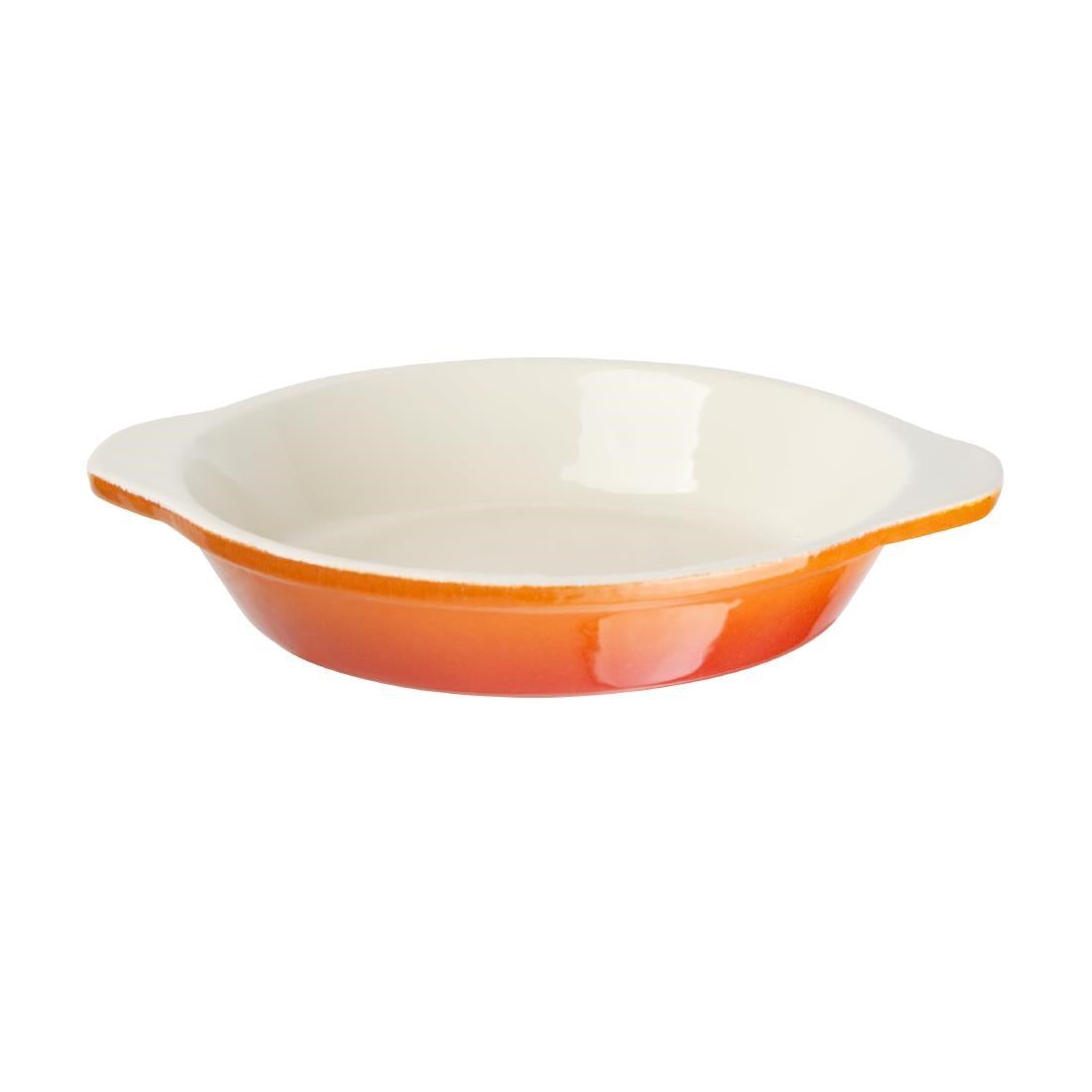 Vogue Orange Round Cast Iron Gratin Dish 400ml - GH316