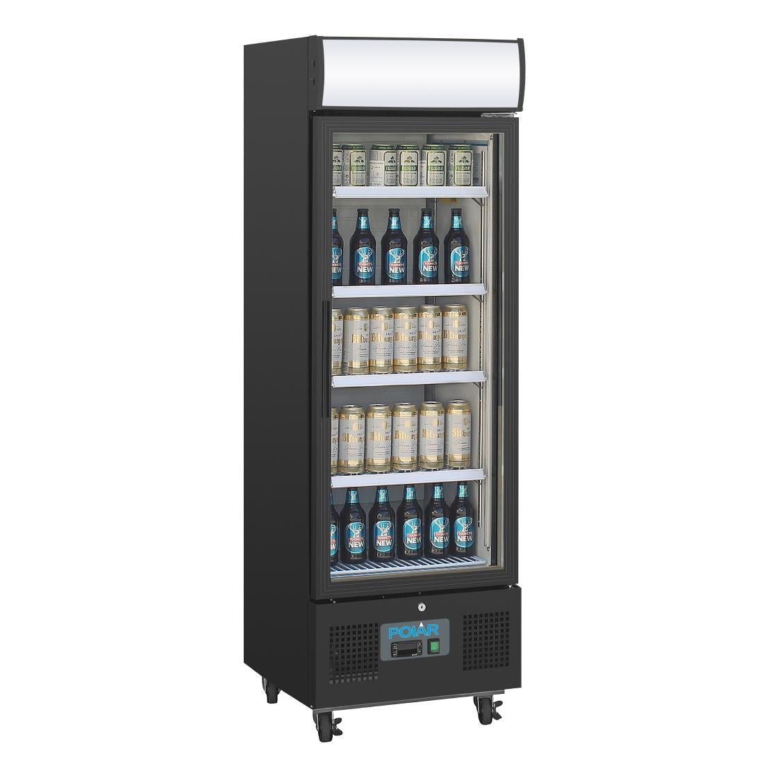 Polar G-Series Upright Display Fridge 218Ltr Black - GH426-A