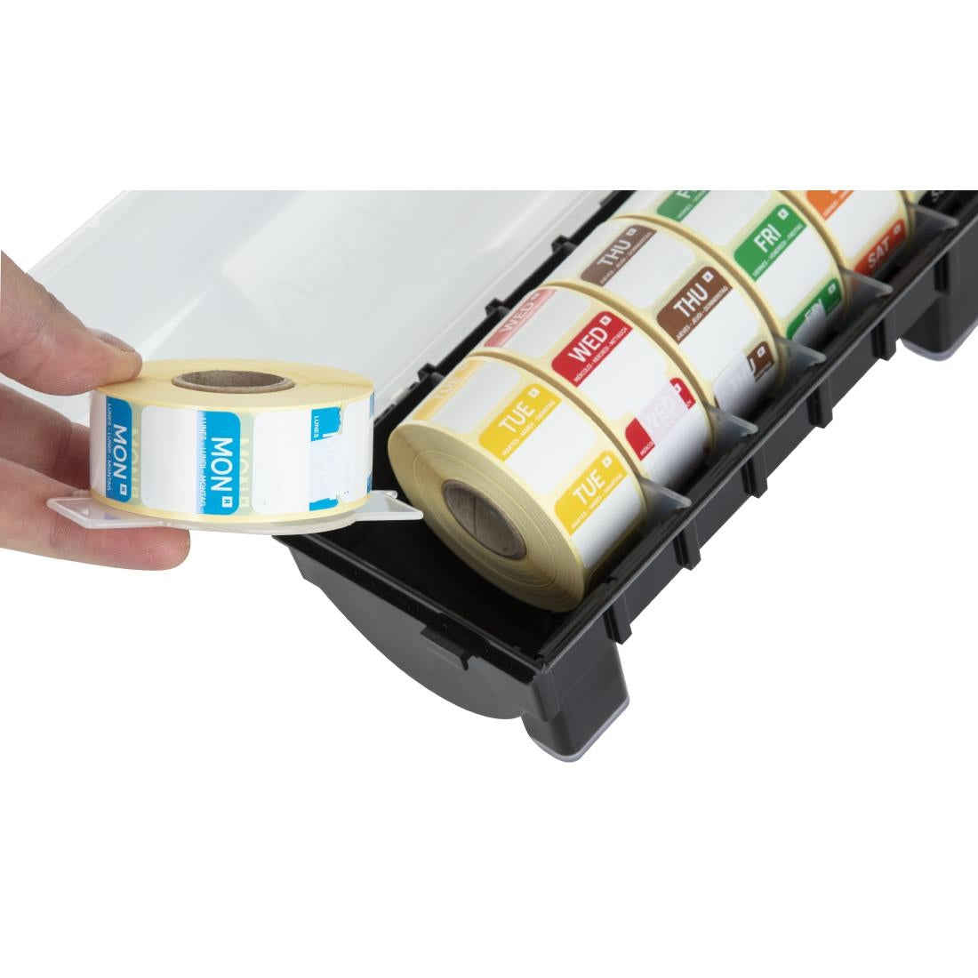 Vogue Removable Colour Coded Food Labels with 1" Dispenser - GH473