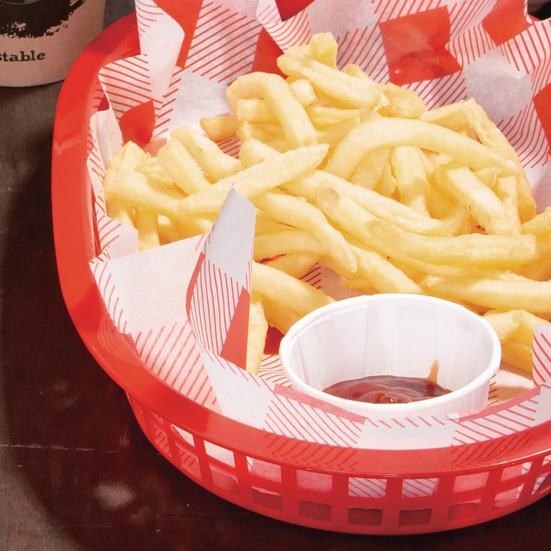 Olympia Oval Polypropylene Food Basket Red (6 Pack) - GH967
