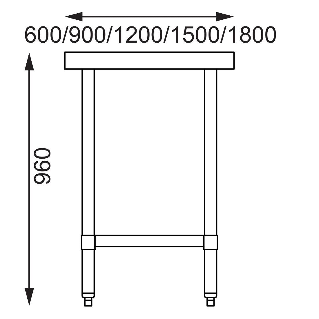 Vogue Stainless Steel Prep Table 600mm - GJ500