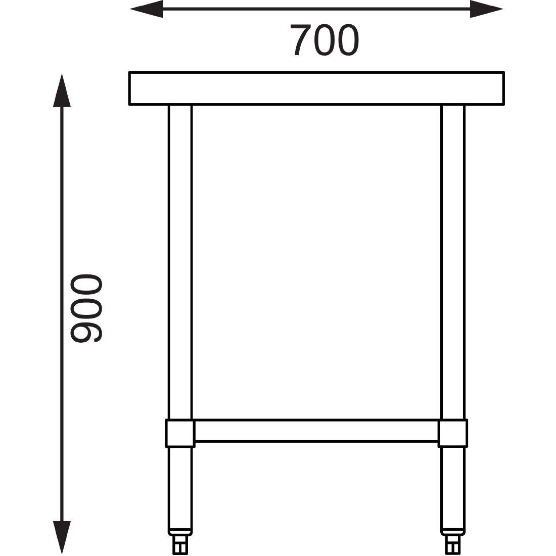 Vogue Stainless Steel Prep Table 600mm - GJ500