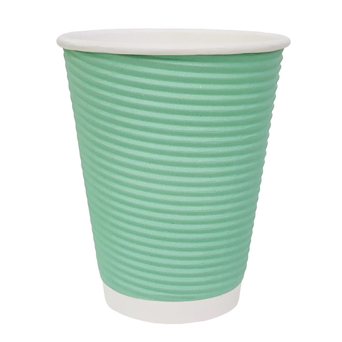Fiesta Recyclable Takeaway Coffee Cups Ripple Wall Turquoise 340ml (Pack of 500) - GP422