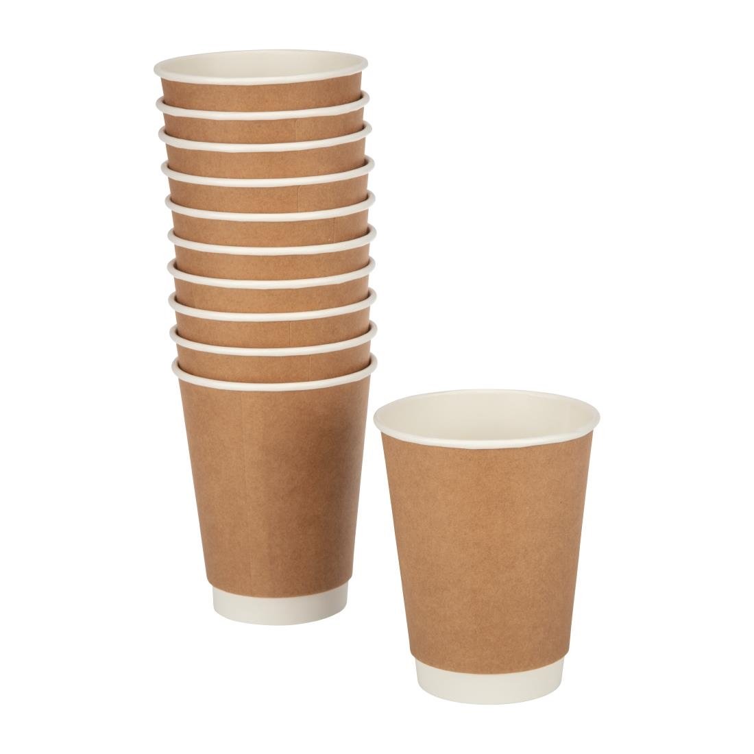 Fiesta Recyclable Takeaway Coffee Cups Double Wall Kraft 340ml (Pack of 500) - GP440