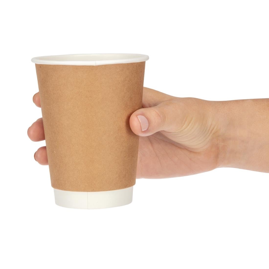 Fiesta Recyclable Takeaway Coffee Cups Double Wall Kraft 340ml (Pack of 500) - GP440