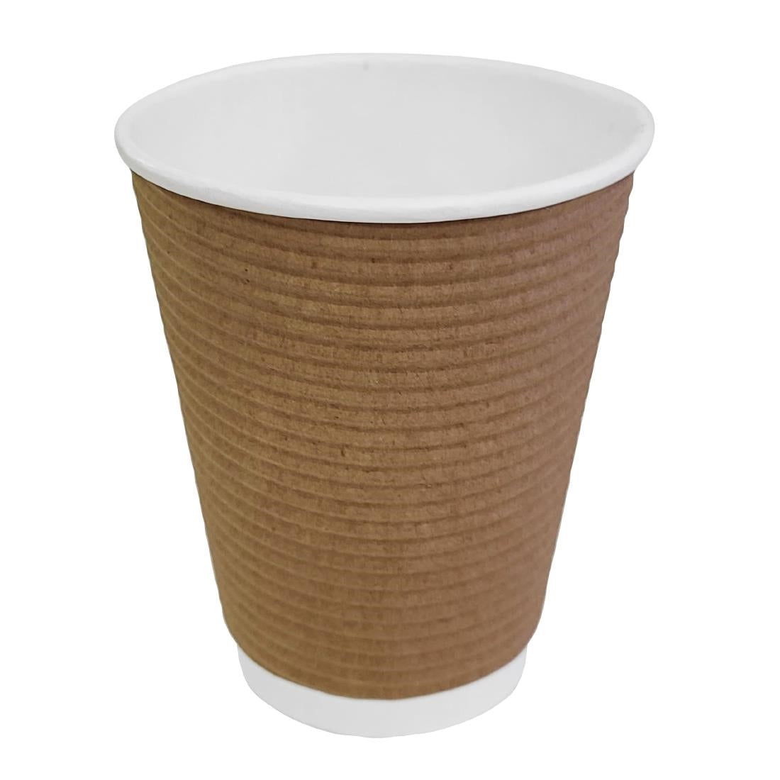 Fiesta Recyclable Takeaway Coffee Cups Ripple Wall Kraft 340ml (Pack of 500) - GP444