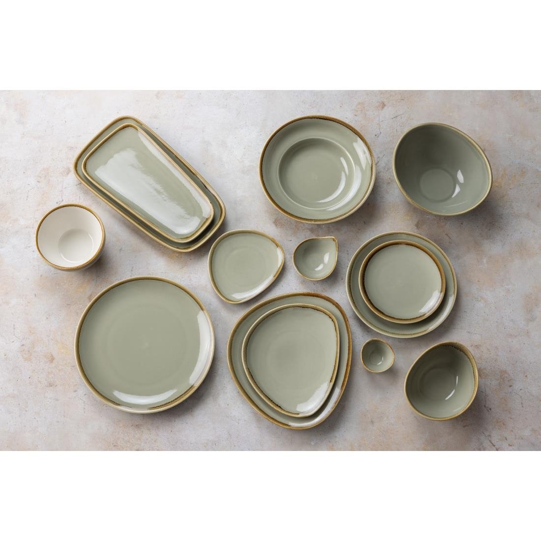 Olympia Kiln Pasta Bowls Moss 250mm (Pack of 4) - DC307