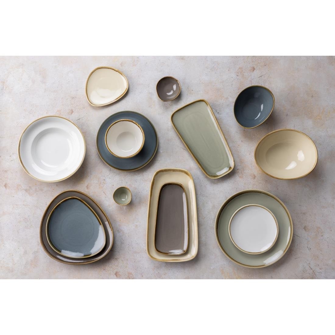 Olympia Kiln Round Coupe Plate Chalk 180mm (Pack of 6) - FB980