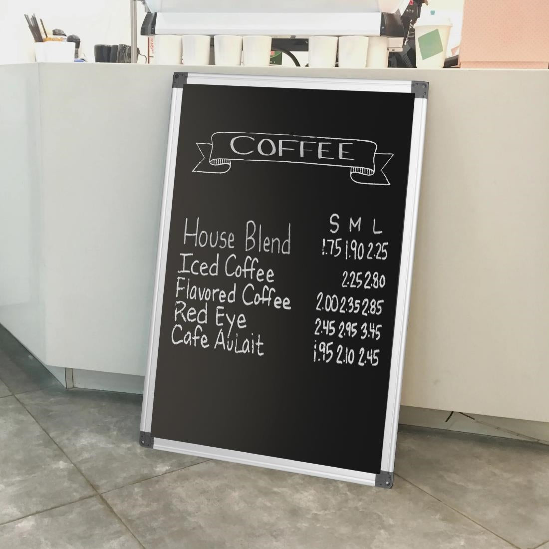 Olympia Black Magnetic Board - 600x900mm - HS807