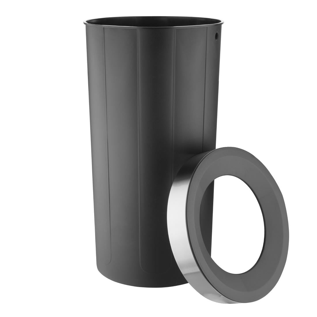 Bolero Bin with Open Top Lid Black 60Ltr - HT462