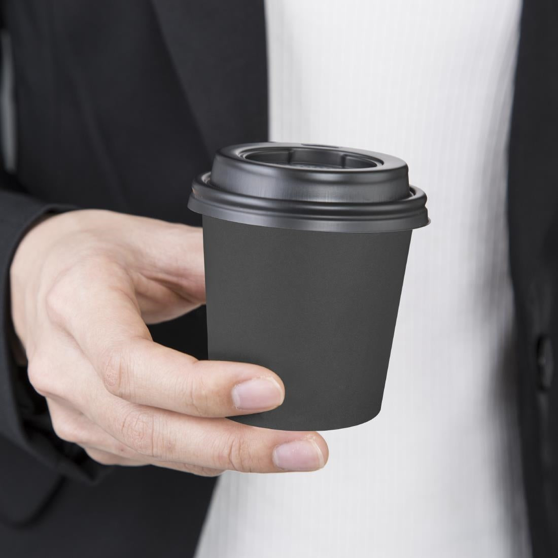 Fiesta Compostable Hot Cups Single Wall Black 177ml (50 Pack) - HT471
