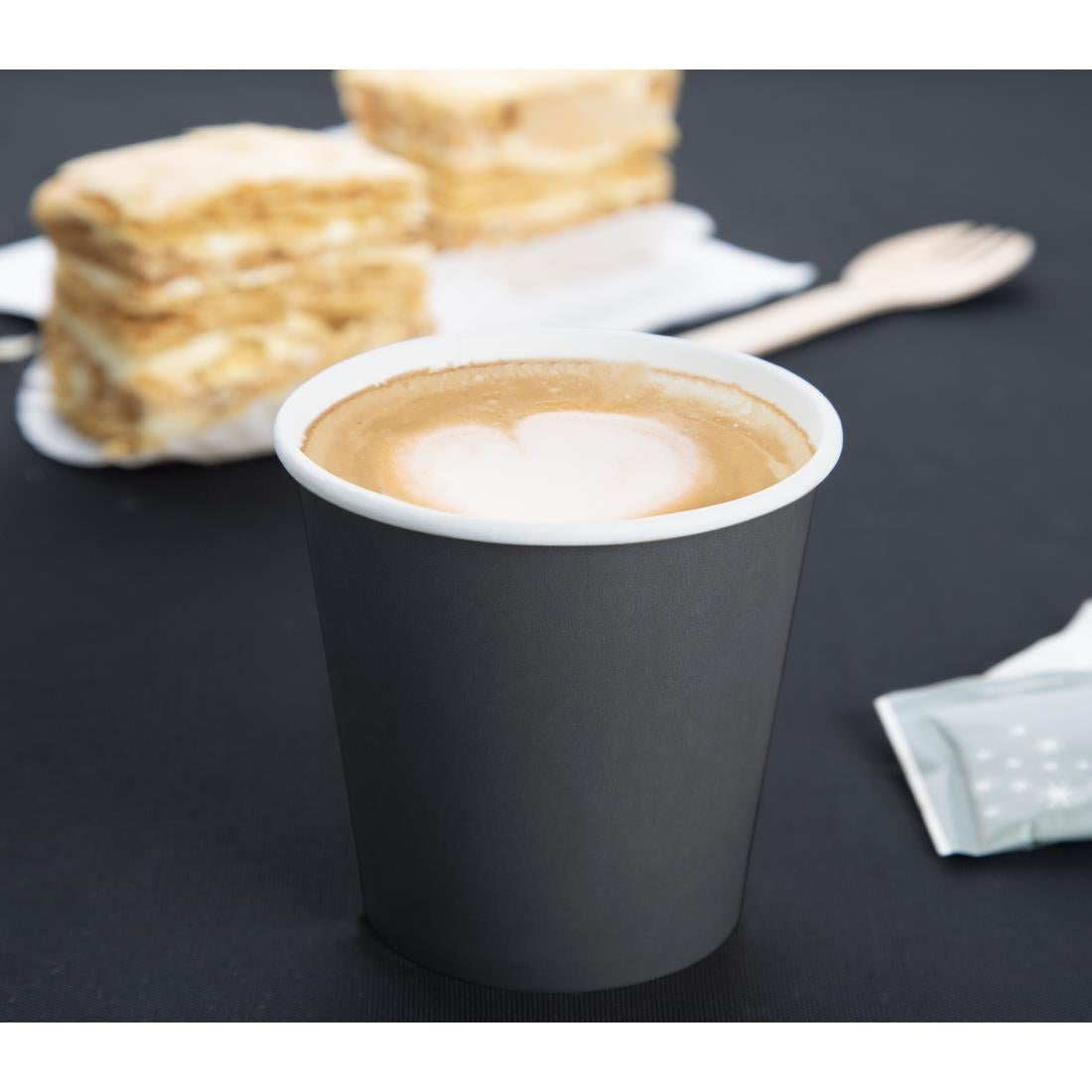 Fiesta Compostable Hot Cups Single Wall Black 177ml (50 Pack) - HT471