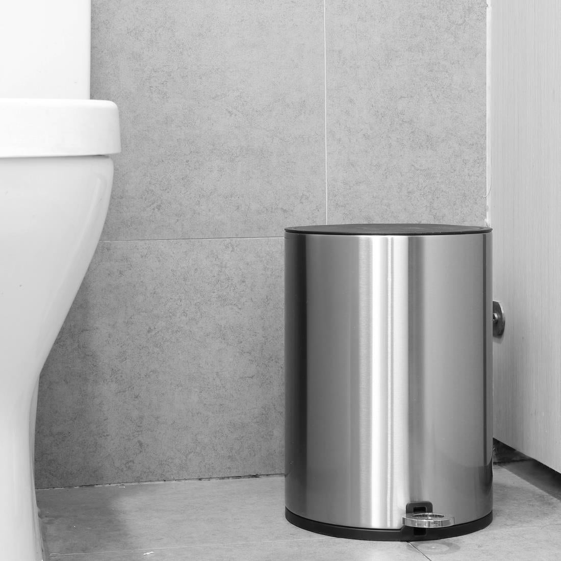 Jantex Round Brushed Steel Pedal Bin 6Ltr - HT479