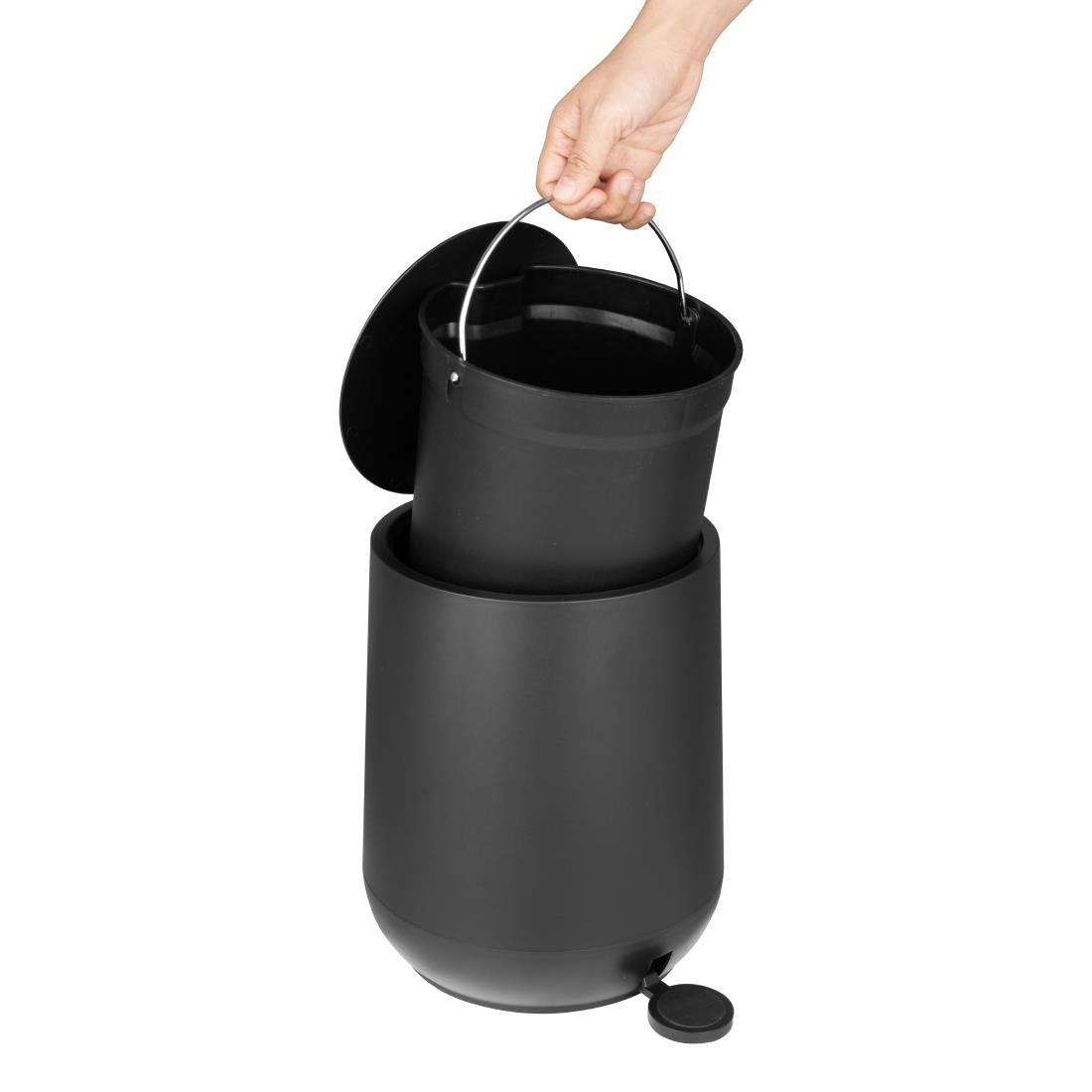 Jantex Round Pedal Bin Black 5Ltr - HT480