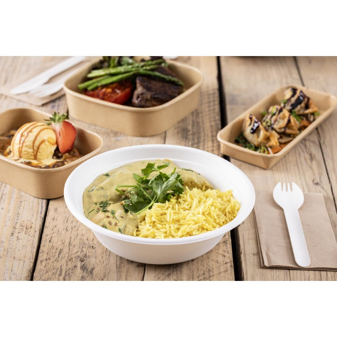 Fiesta Compostable Paper Sporks 160mm (100 Pack) - HT488