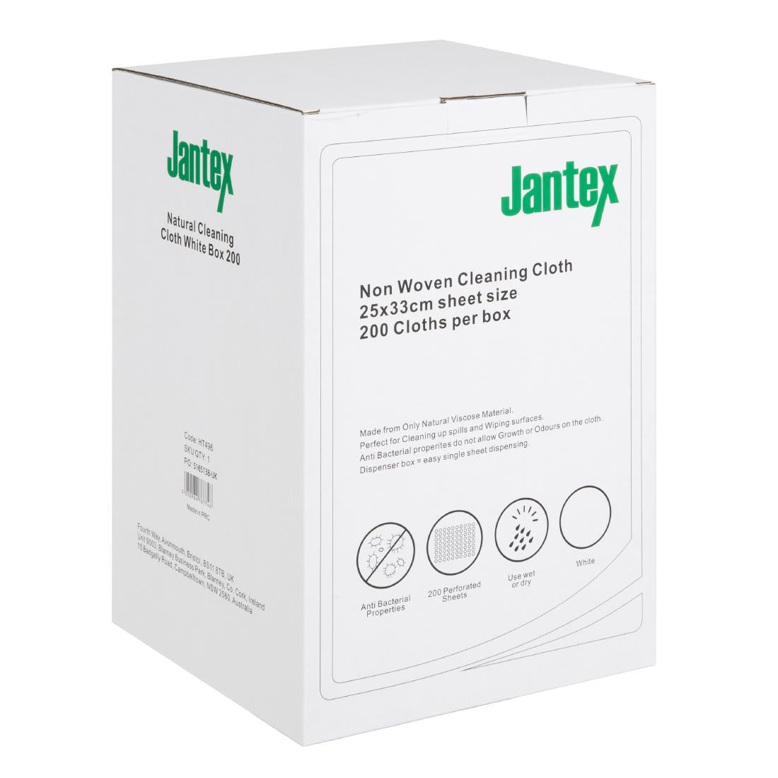 Jantex Green Compostable Cleaning Cloth White (Pack of 200) - HT496
