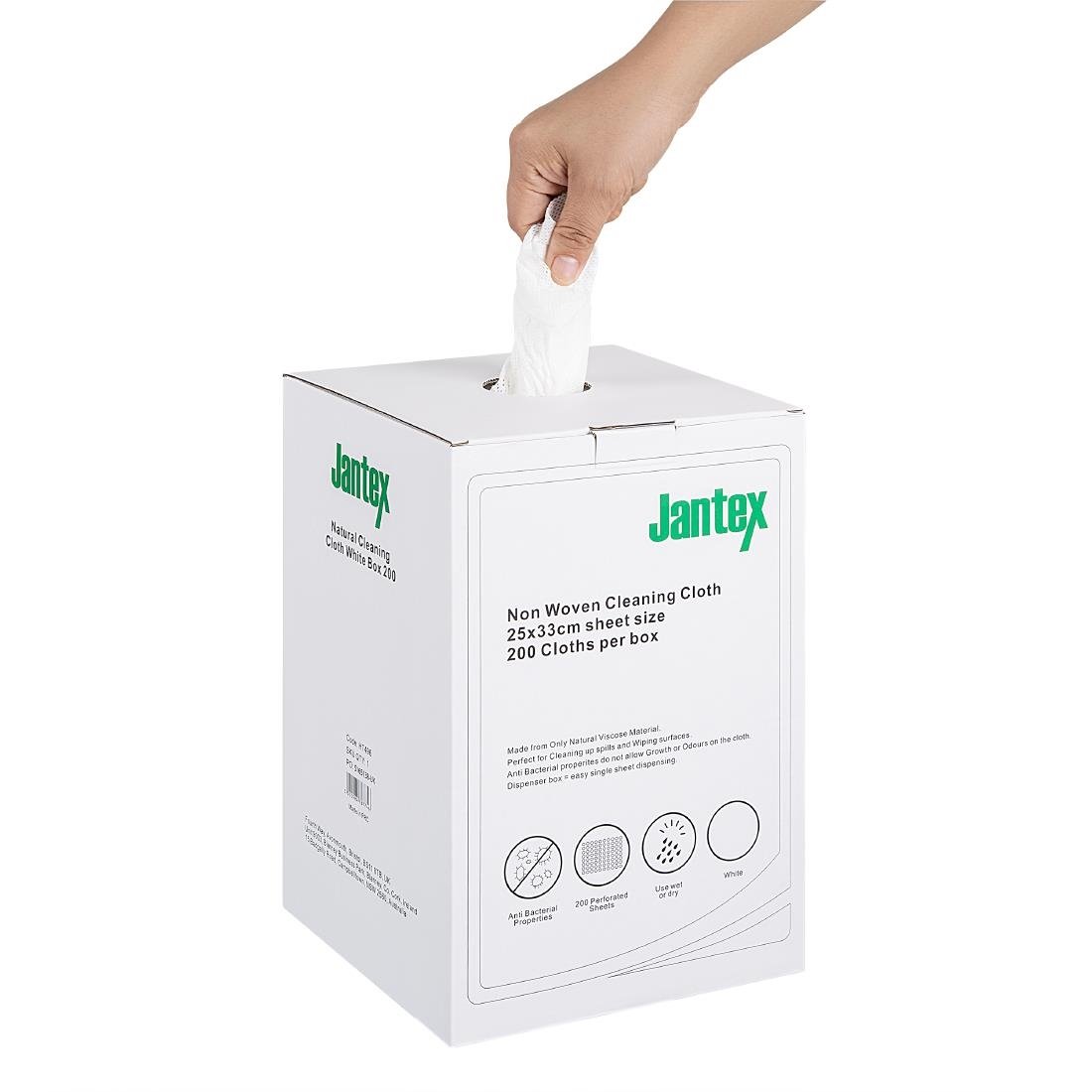 Jantex Green Compostable Cleaning Cloth White (Pack of 200) - HT496