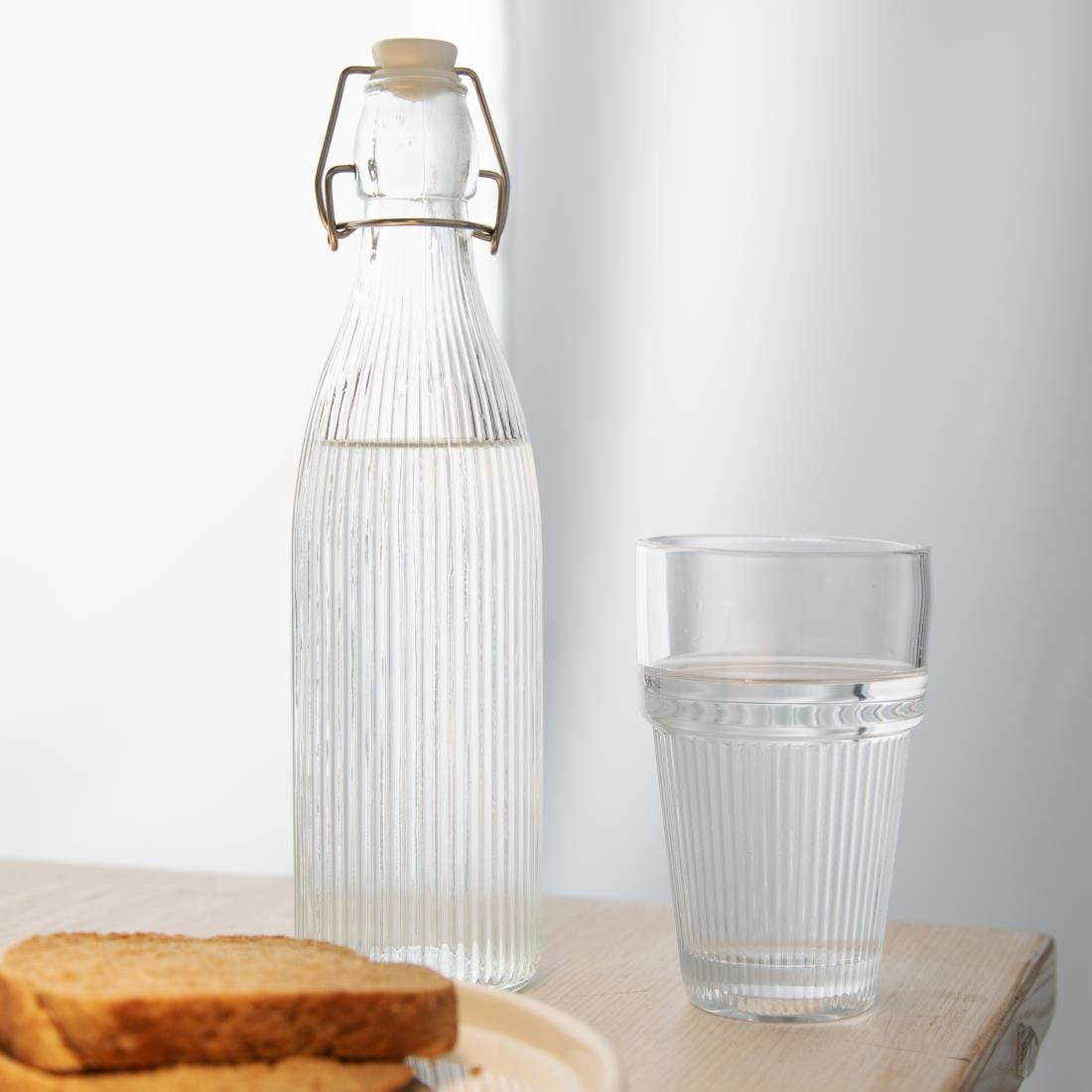 Olympia Ridged Stacking Tumblers 300ml (6 pack) - HW796