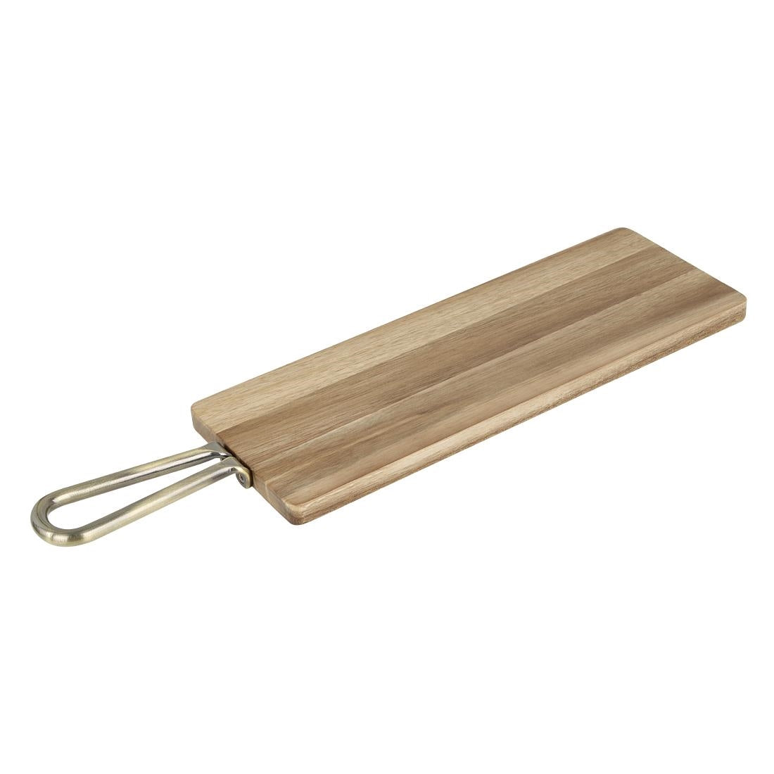 Olympia Rectangular Paddle Board Acacia Wood With Metal Handle 575x152mm - HX391