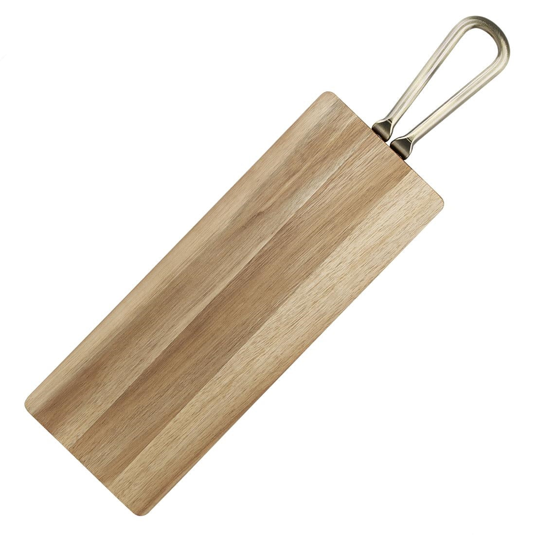 Olympia Rectangular Paddle Board Acacia Wood With Metal Handle 575x152mm - HX391