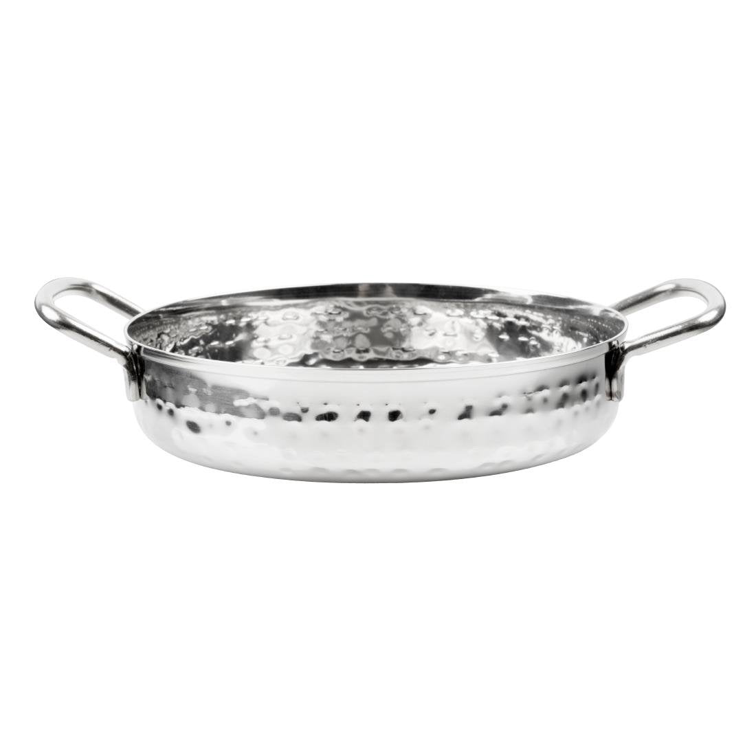 Olympia Table Presentation Handled Dish Stainless Steel Hammered 150mm - HY111
