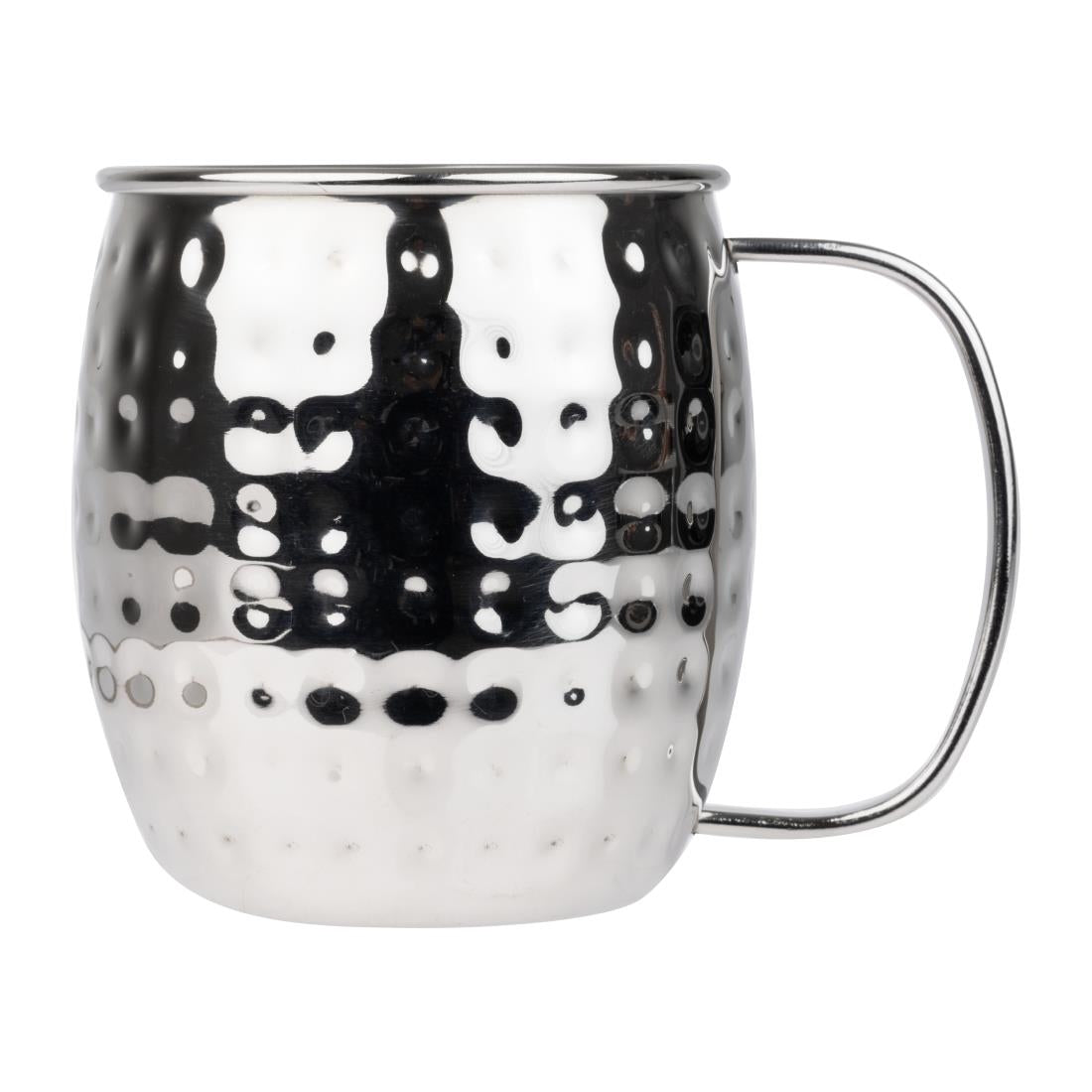 Olympia Barware Hammered Stainless Steel Mugs 440ml - HY113
