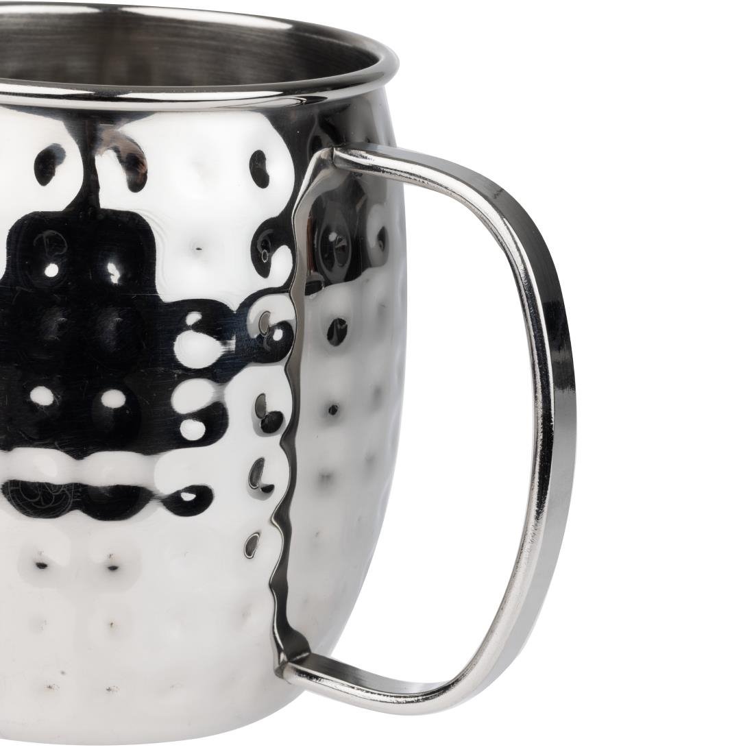 Olympia Barware Hammered Stainless Steel Mugs 440ml - HY113