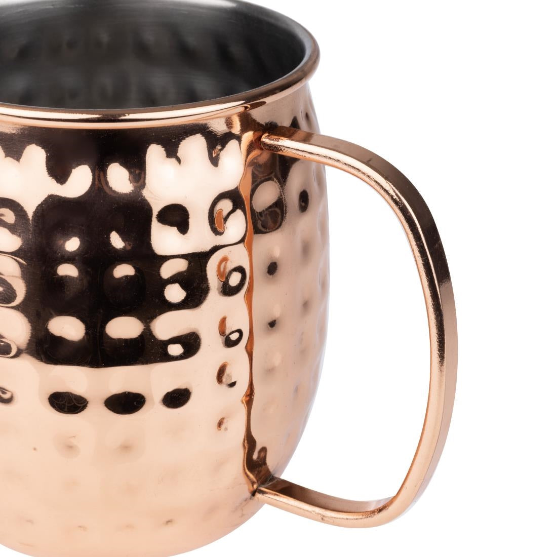 Olympia Barware Hammered Stainless Steel Copper Coated Mugs 440ml - HY114
